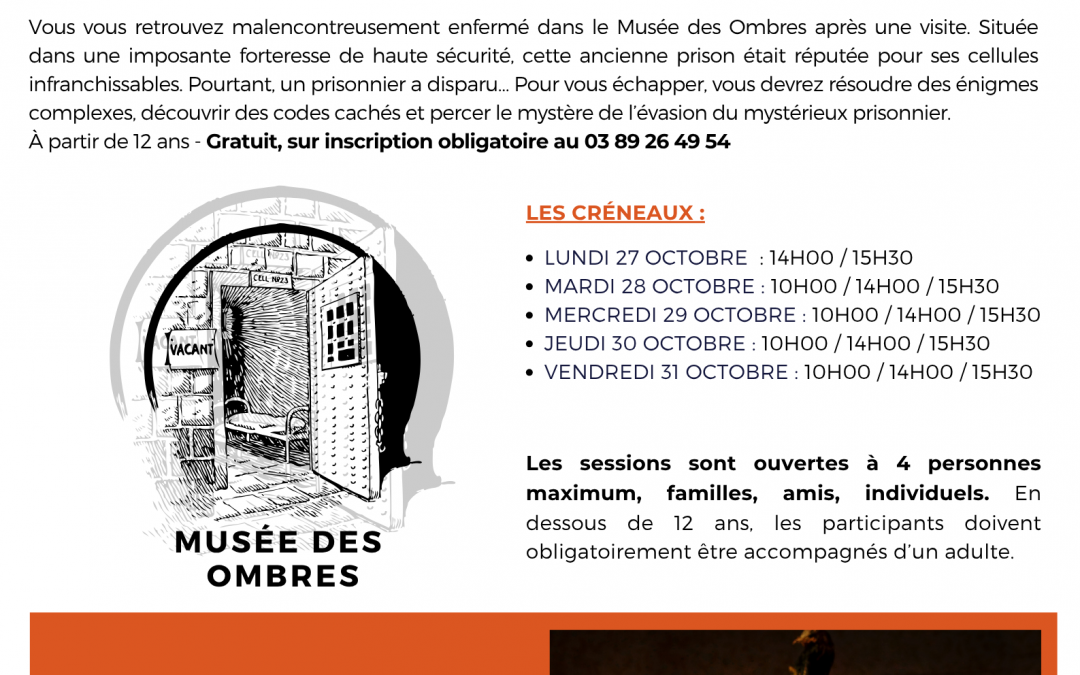 Programme des vacances d’Halloween – du lundi 27 au vendredi 31 octobre