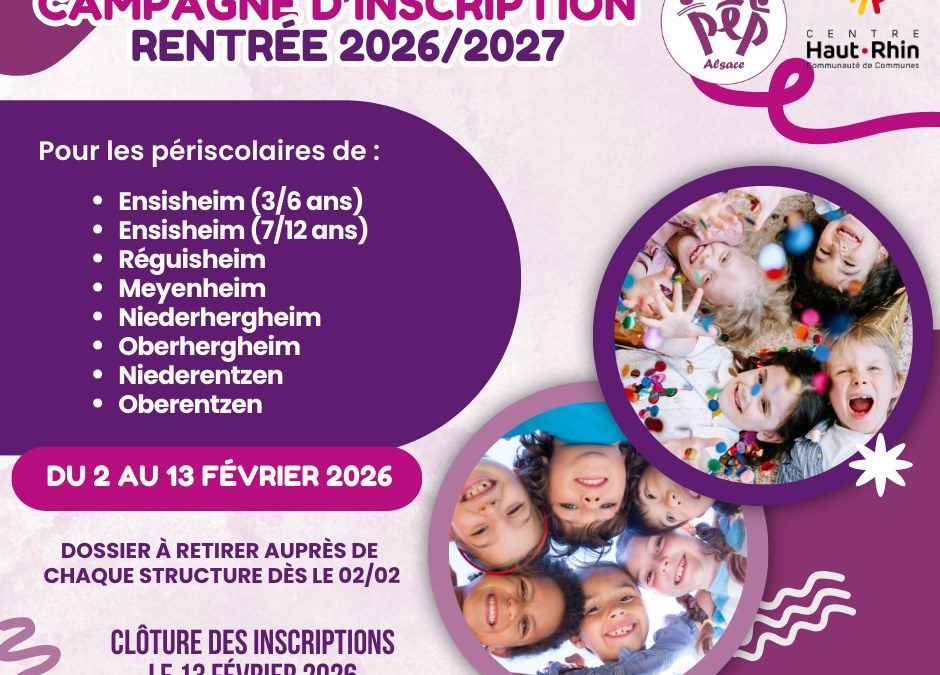 Inscription en accueil de loisirs périscolaire pour l&rsquo;année 2026/2027